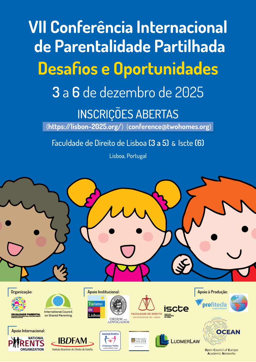 Cartaz da VII Conferência Internacional de Parentalidade Partilhada – Desafios e Oportunidades